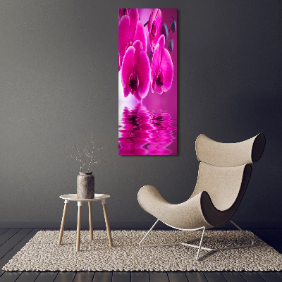 Foto leinwand vertikales Rosa Orchidee