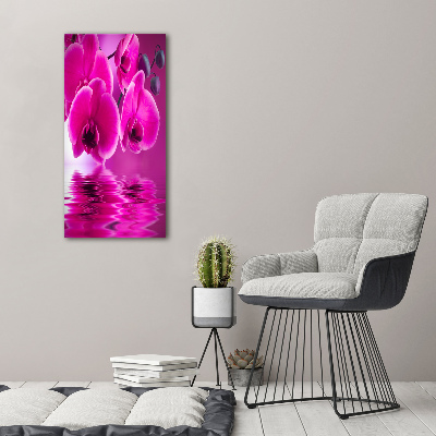 Foto leinwand vertikales Rosa Orchidee