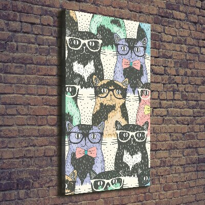 Foto leinwand vertikales Katzen mit Brille