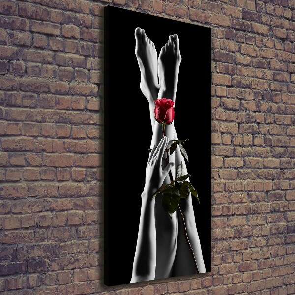 Foto leinwand vertikales Rose und Füße