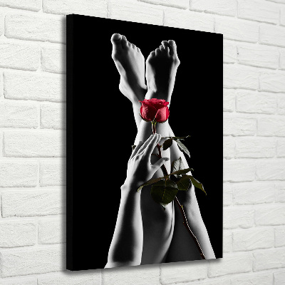 Foto leinwand vertikales Rose und Füße