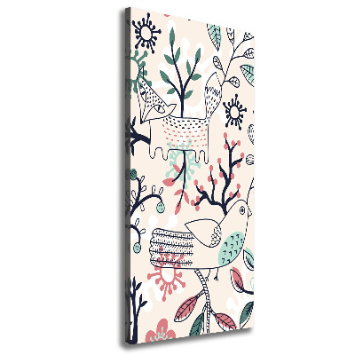 Foto auf leinwand vertikales Tiere und Blumen