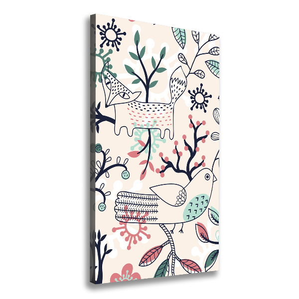 Foto auf leinwand vertikales Tiere und Blumen