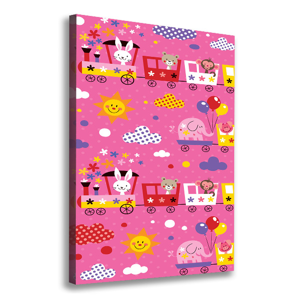 Foto leinwand vertikales Fröhlicher Zug