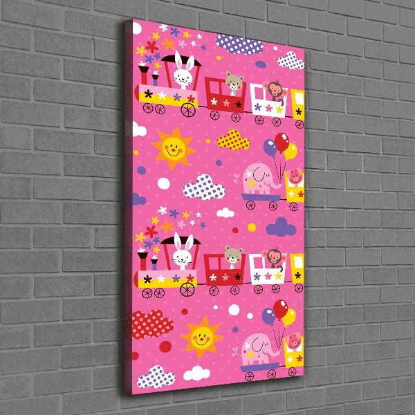 Foto leinwand vertikales Fröhlicher Zug