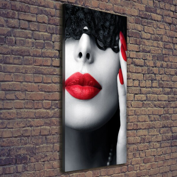 Foto auf leinwand vertikales Spitzenmaske