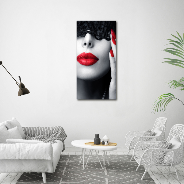 Foto auf leinwand vertikales Spitzenmaske