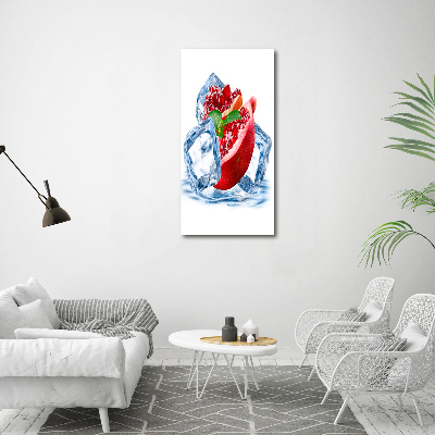 Wandbild vertikales Granatapfel und Eis