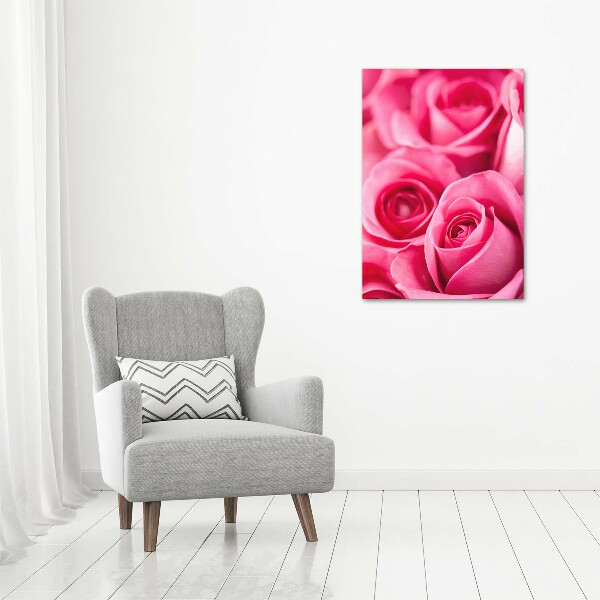 Wandbild vertikales Rosa Rosen