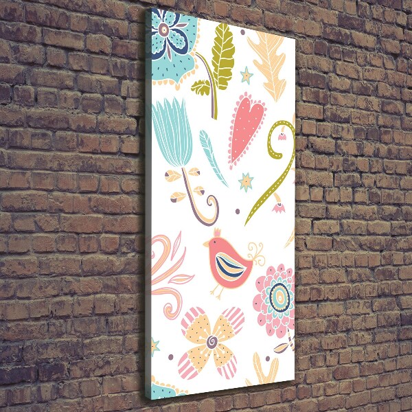 Foto auf leinwand vertikales Pflanzen und Vögel