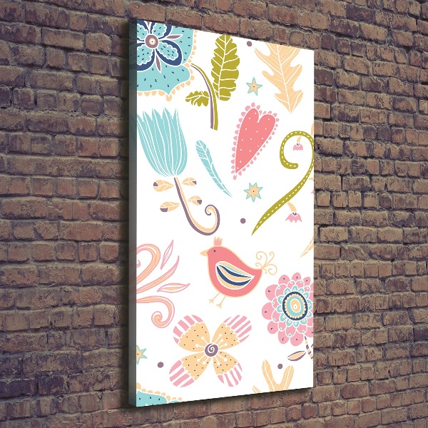 Foto auf leinwand vertikales Pflanzen und Vögel