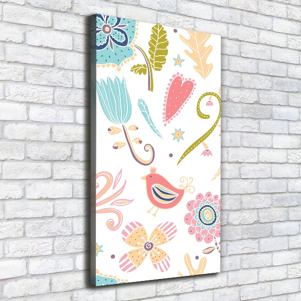 Foto auf leinwand vertikales Pflanzen und Vögel