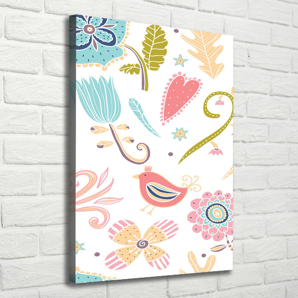 Foto auf leinwand vertikales Pflanzen und Vögel