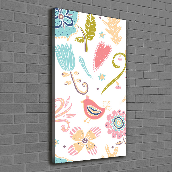 Foto auf leinwand vertikales Pflanzen und Vögel