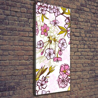 Wandbild vertikales Kirschblüten
