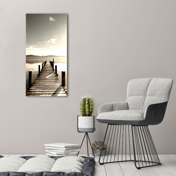 Foto leinwand vertikales Holzsteg