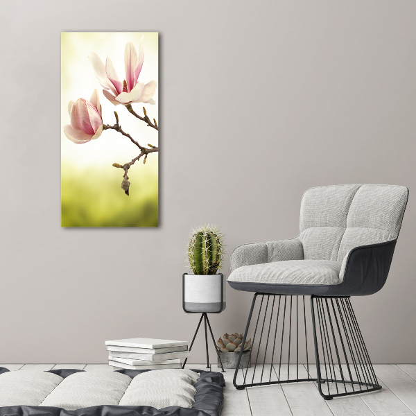 Foto auf leinwand vertikales Magnolienblüten