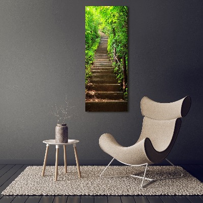 Foto auf leinwand vertikales Treppe zum Wald
