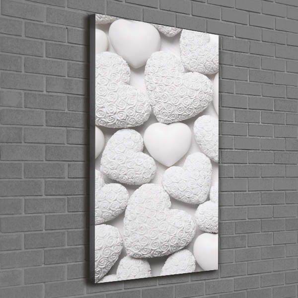 Wandbild vertikales Weißer Herz-Hintergrund