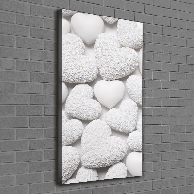 Wandbild vertikales Weißer Herz-Hintergrund