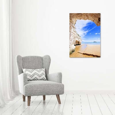 Foto leinwand vertikales Höhle am Meer