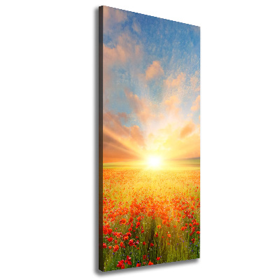 Wandbild vertikales Mohnfeld