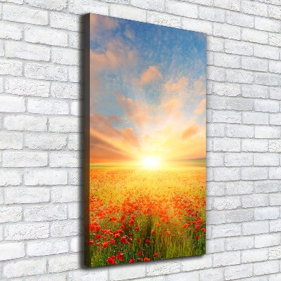 Wandbild vertikales Mohnfeld