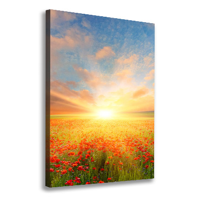 Wandbild vertikales Mohnfeld