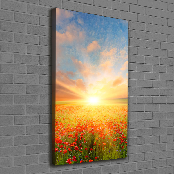 Wandbild vertikales Mohnfeld