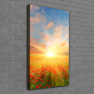 Wandbild vertikales Mohnfeld