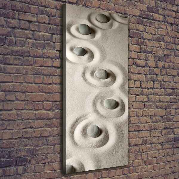 Wandbild vertikales Steine im Sand