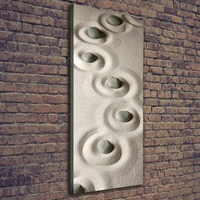 Wandbild vertikales Steine im Sand