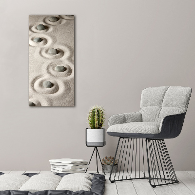 Wandbild vertikales Steine im Sand