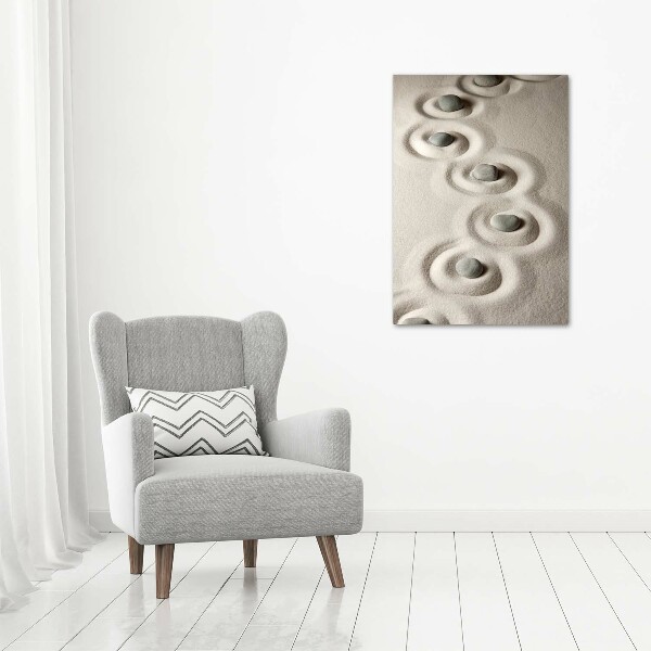 Wandbild vertikales Steine im Sand