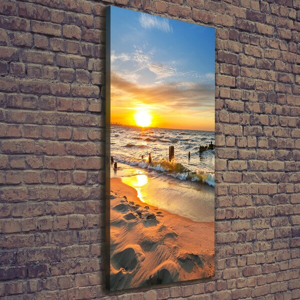Foto leinwand vertikales Sonnenuntergang am Meer