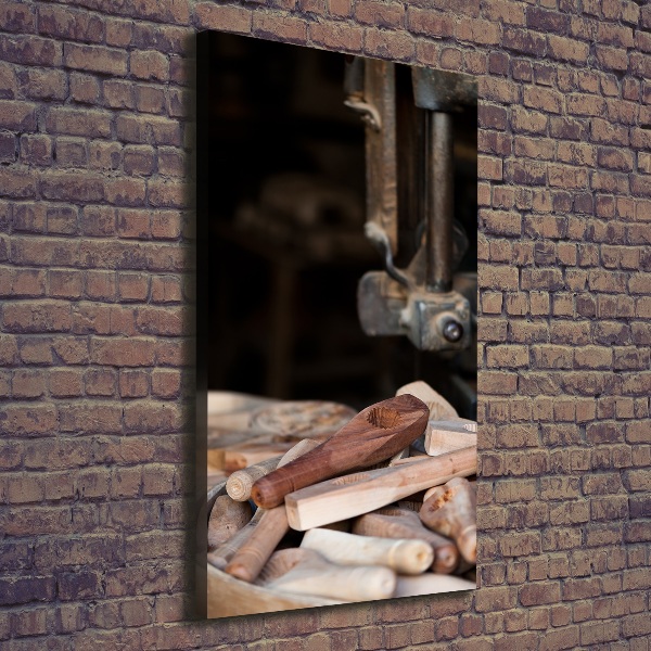 Foto leinwand vertikales Holzwerkzeuge