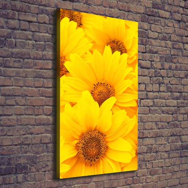 Wandbild vertikales Sonnenblumen
