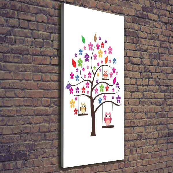 Foto leinwand vertikales Eulen auf Schaukeln