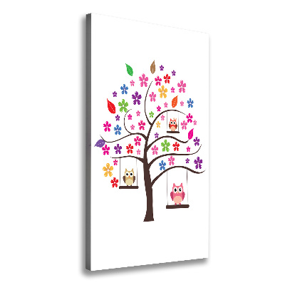 Foto leinwand vertikales Eulen auf Schaukeln