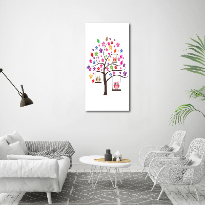 Foto leinwand vertikales Eulen auf Schaukeln