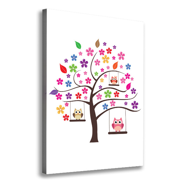 Foto leinwand vertikales Eulen auf Schaukeln