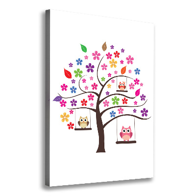 Foto leinwand vertikales Eulen auf Schaukeln