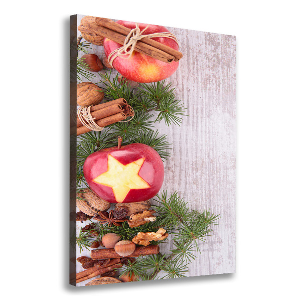 Wandbild vertikales Weihnachtsäpfel