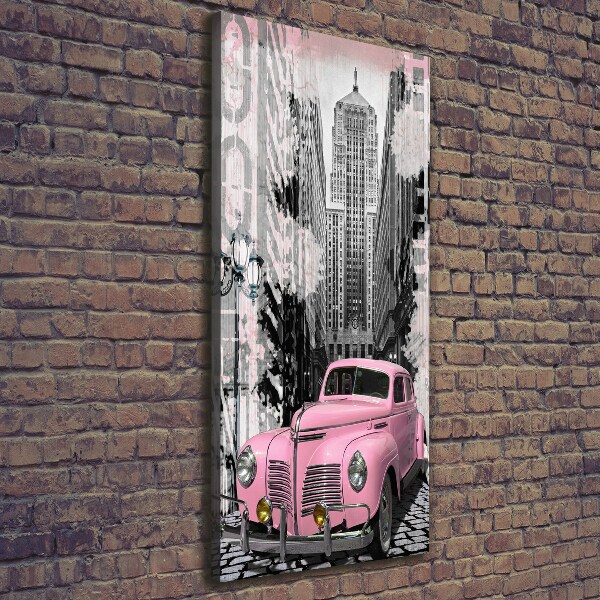 Wandbild vertikales Rosa Auto
