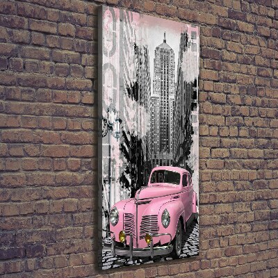 Wandbild vertikales Rosa Auto
