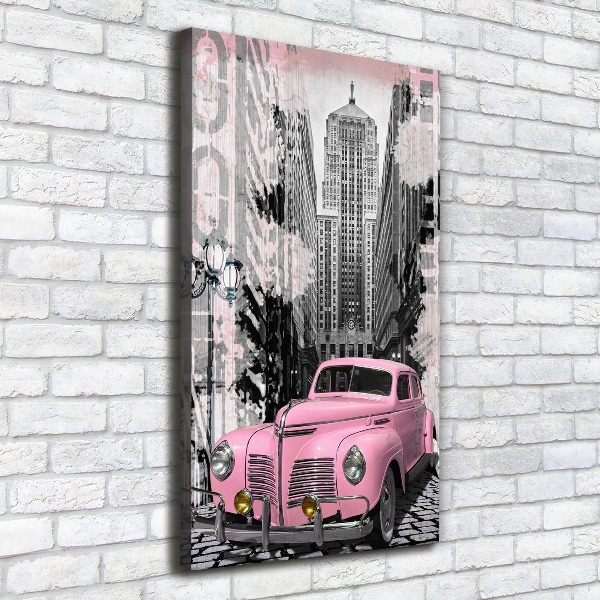 Wandbild vertikales Rosa Auto