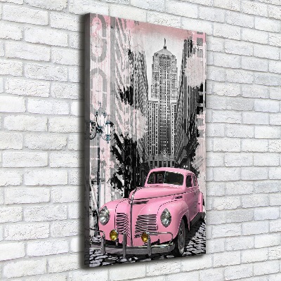 Wandbild vertikales Rosa Auto