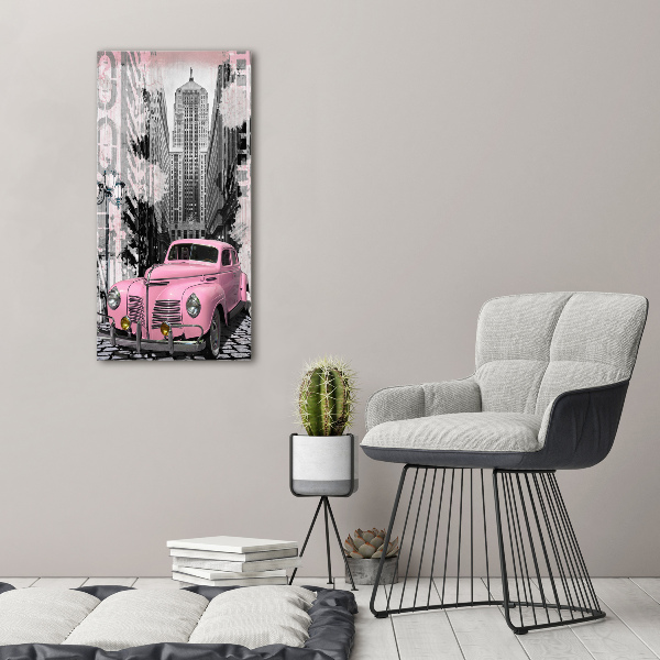 Wandbild vertikales Rosa Auto