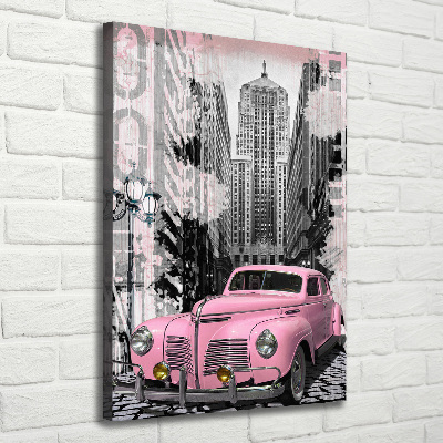 Wandbild vertikales Rosa Auto