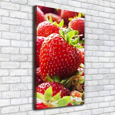 Foto leinwand vertikales Erdbeeren